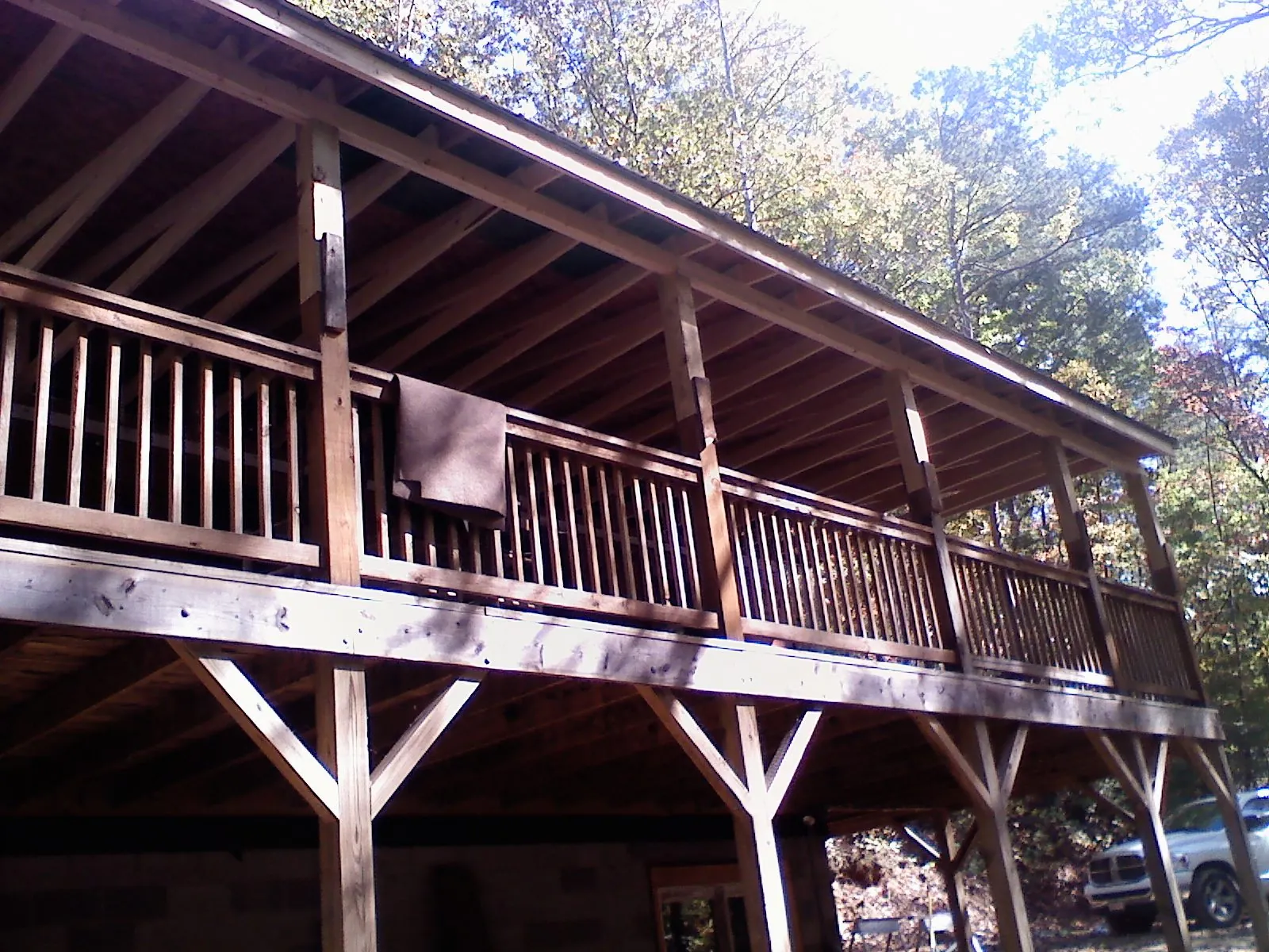 Timber framing under a new elevated porch and deck — Roof Leak Repair in Saint Hedwig by Roofing Brothers